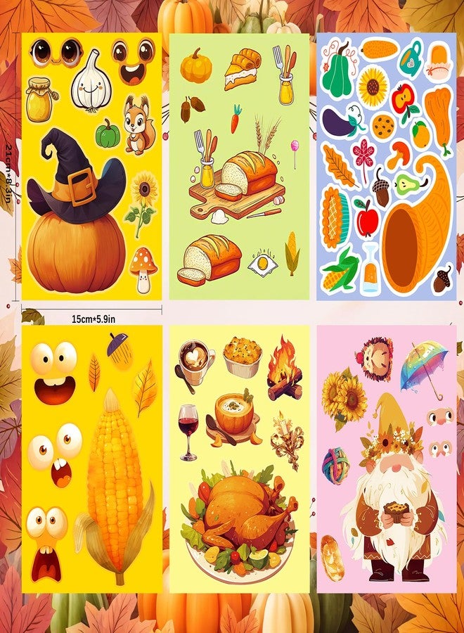 CUTELIILI Make a Turkey Stickers 36 Sheets Thanksgiving Stickers for Kids Turkey,Bear,Tribal,Maize,Squirrel Face Sticker Make Your Own Face Sticker Party Favors DIY Crafts Classroom Teacher Reward - Image 2